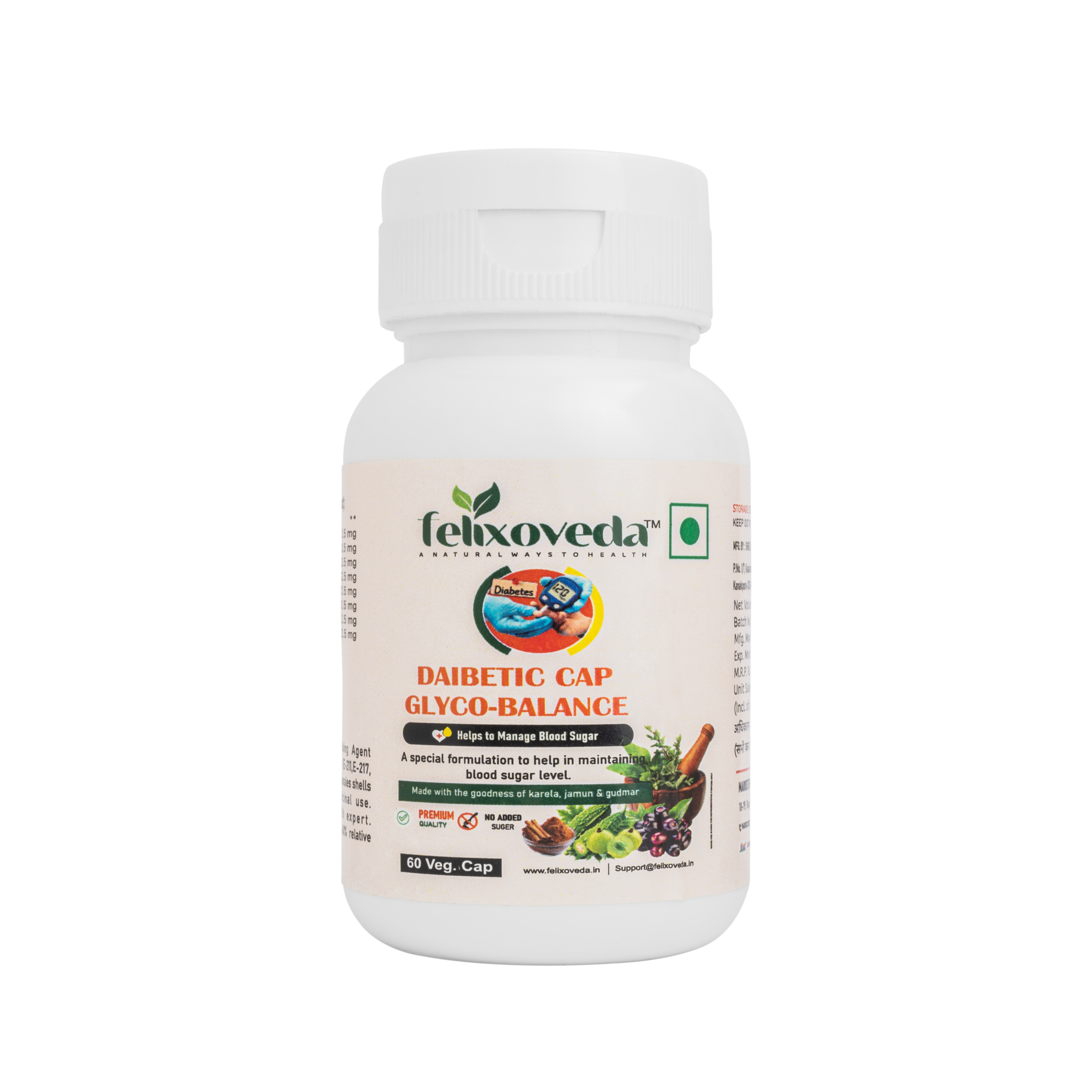 Felixoveda Daibetic Cap Glyco-Balance Ayurvedic Supplement 30 Capsules