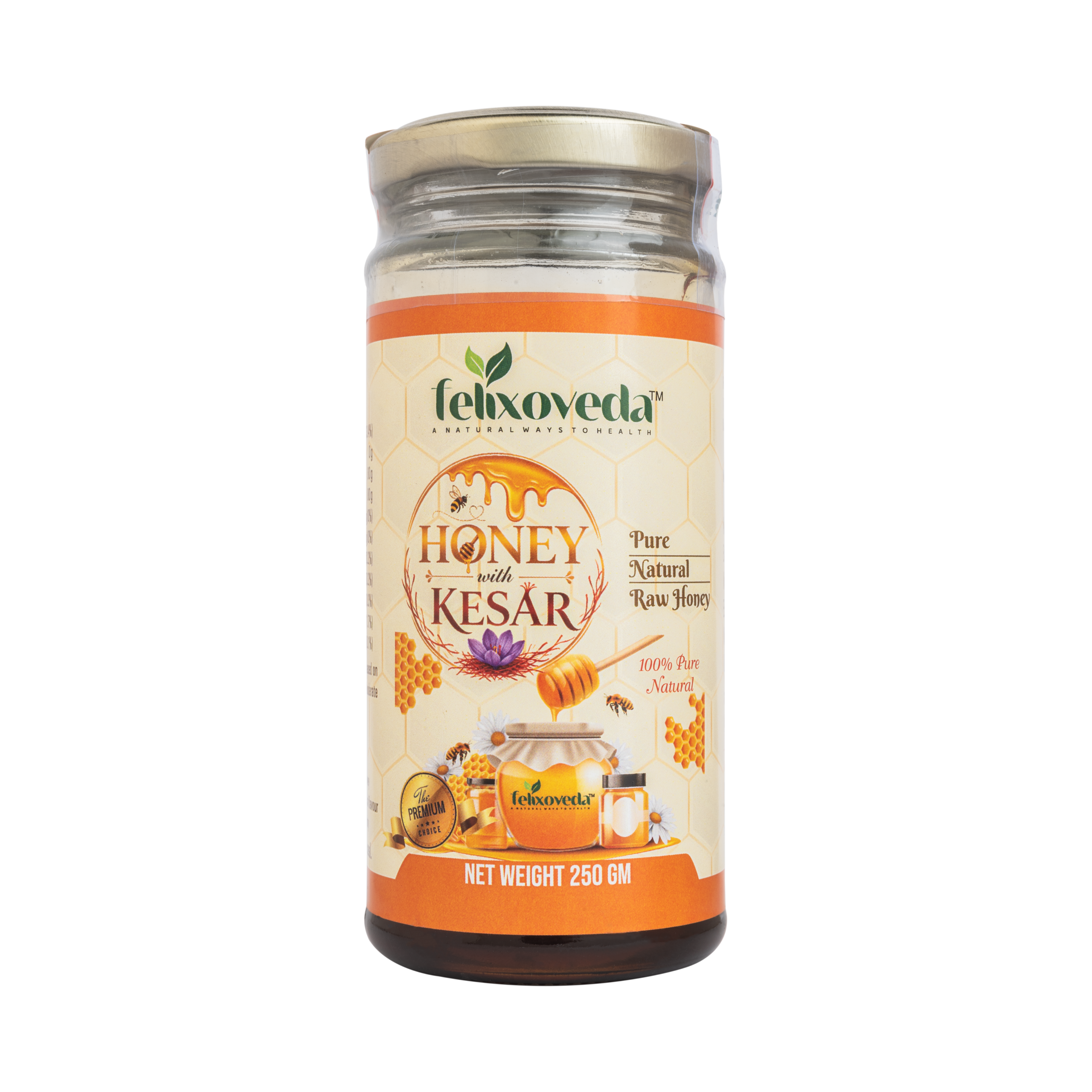 Felixoveda Pure Natural Honey With Kesar 250 Gm